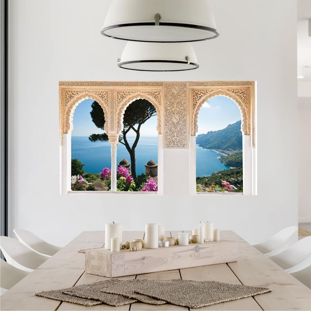 Wall stickers island Decorated Window View From The Garden On The Sea