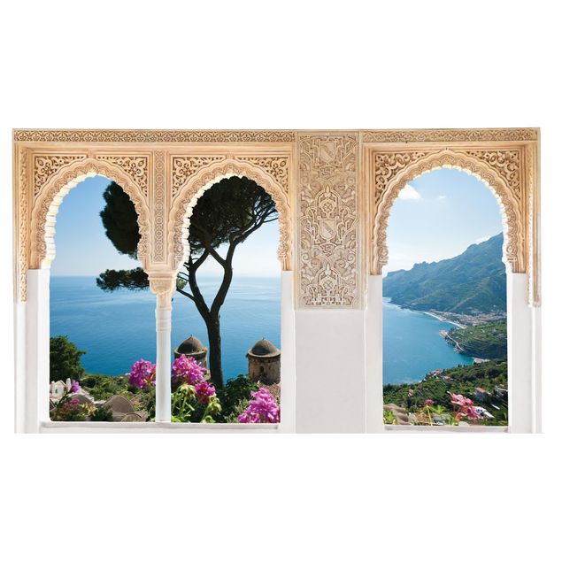3d wall art stickers Decorated Window View From The Garden On The Sea