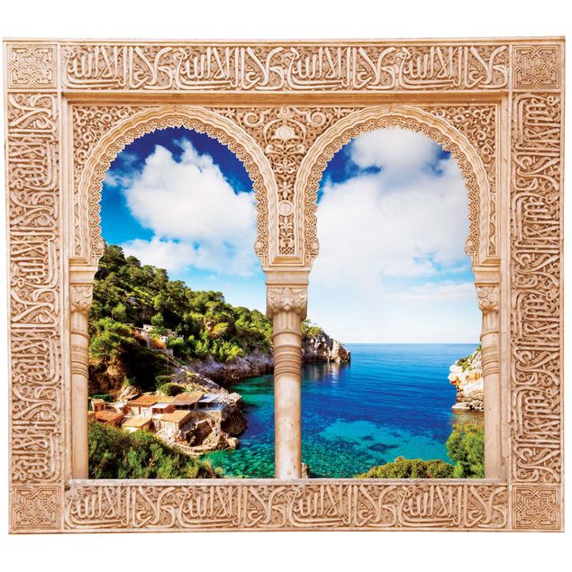 Wall stickers 3d Decorated Window Cala De Deia In Majorca