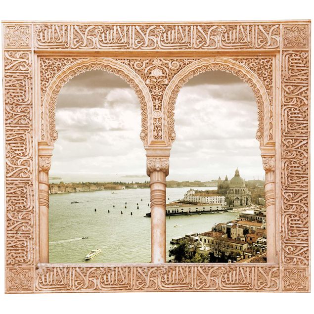 Decorative stone stickers Decorated Window Venice Lagoon