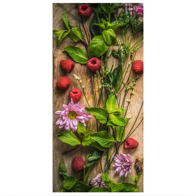 Room divider - Flowers Raspberries Mint