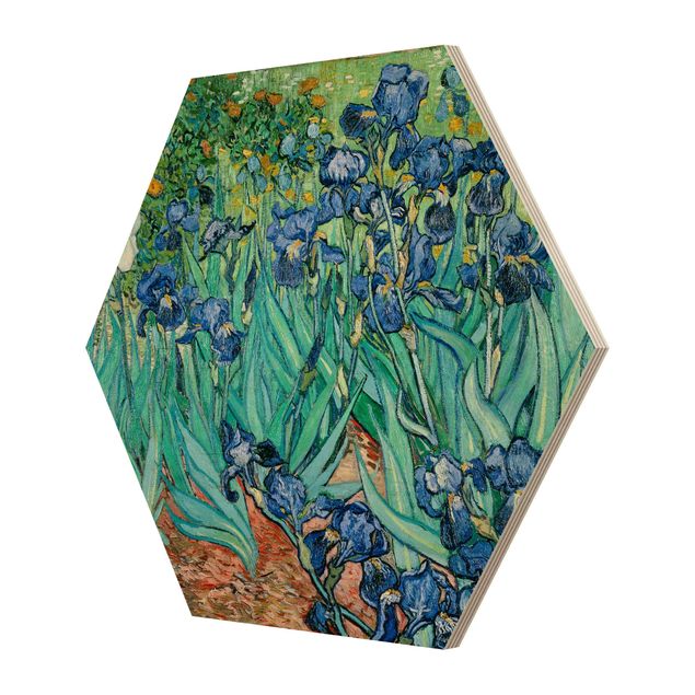 Wooden hexagon - Vincent Van Gogh - Iris