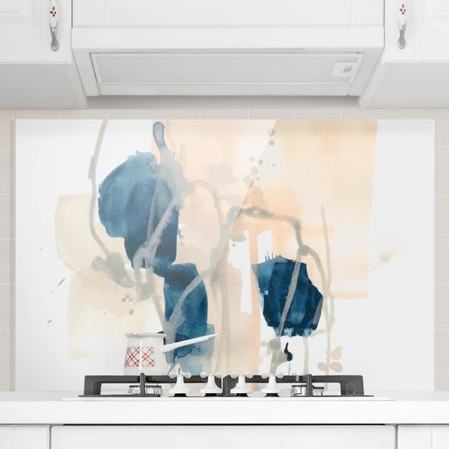 Glass splashback kitchen abstract Azurite I