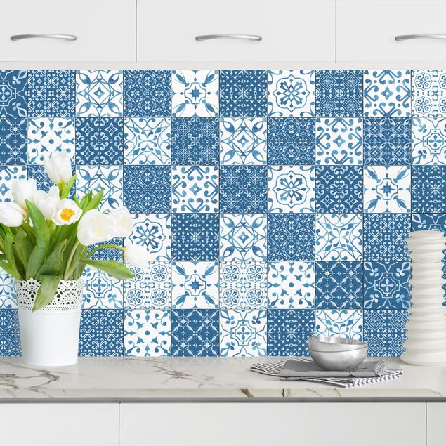 Splashback patterns Tile Pattern Mix Blue White