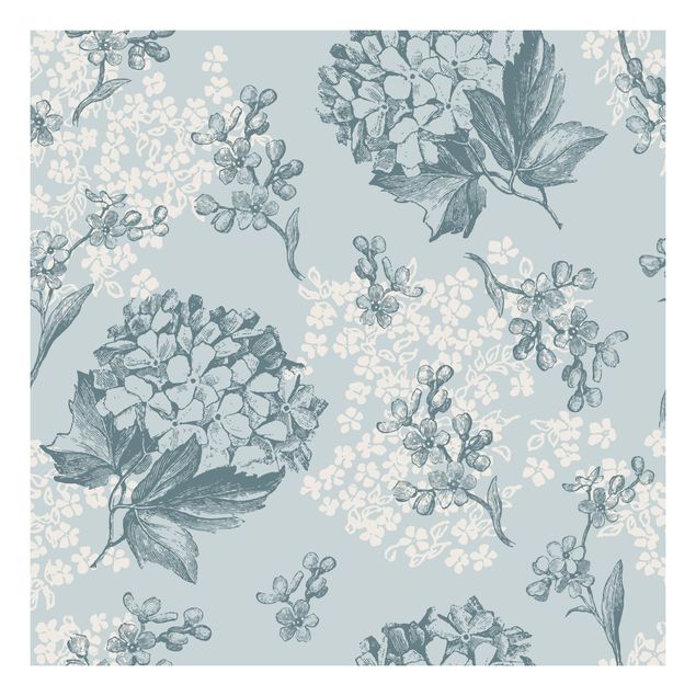 Adhesive film for furniture IKEA - Lack side table - Hydrangea Pattern In Blue