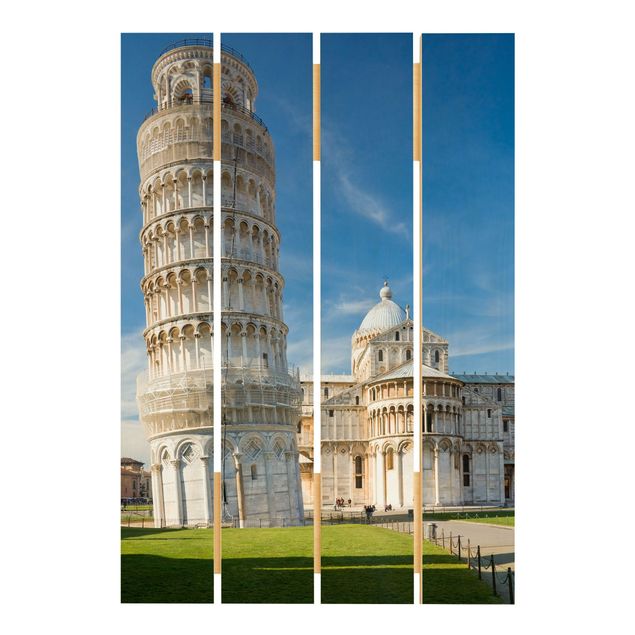 Print on wood - The Leaning Tower of Pisa