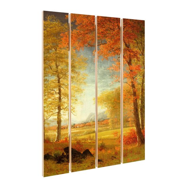 Print on wood - Albert Bierstadt - Autumn In Oneida County, New York