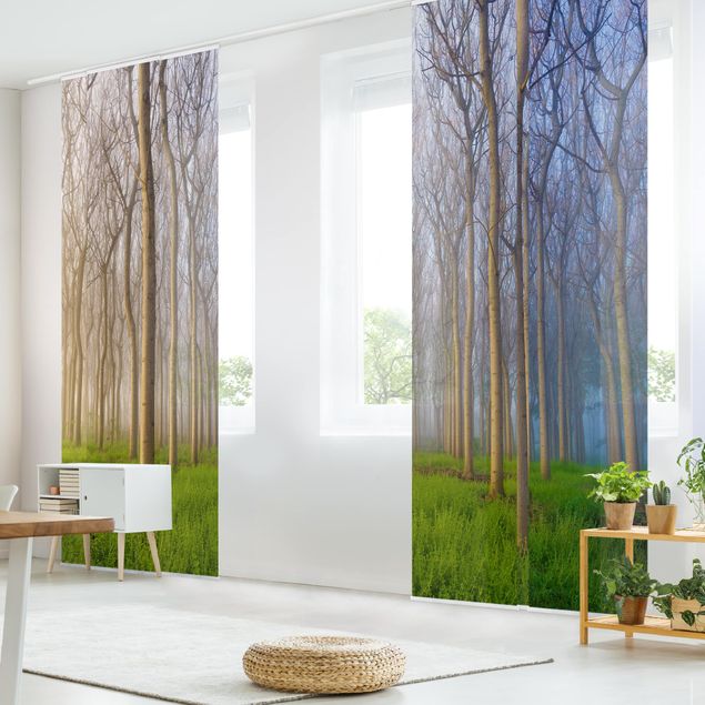 Sliding panel curtains set - Morning In The Forest