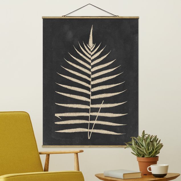Fabric print with poster hangers - Fern With Linen Structure III