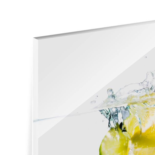 Glass Splashback - Lemon And Lime In Water - Landscape 3:4