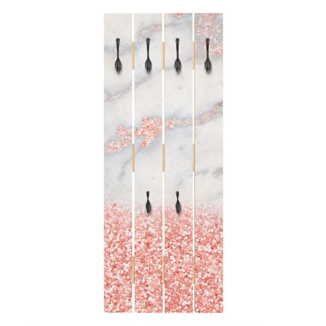 Coat rack - Marble Look With Pink Confetti