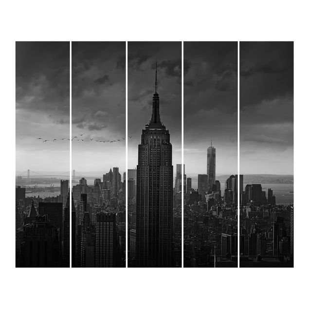 Sliding panel curtains set - New York Rockefeller View