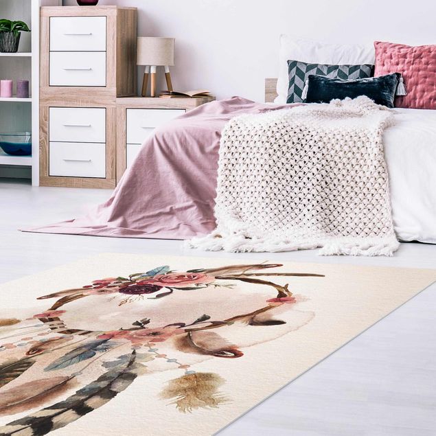 modern area rugs Dreamcatcher With Roses And Feathers