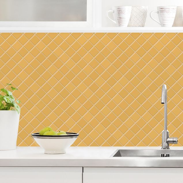 Kitchen splashback plain Mosaic Tiles - Orange