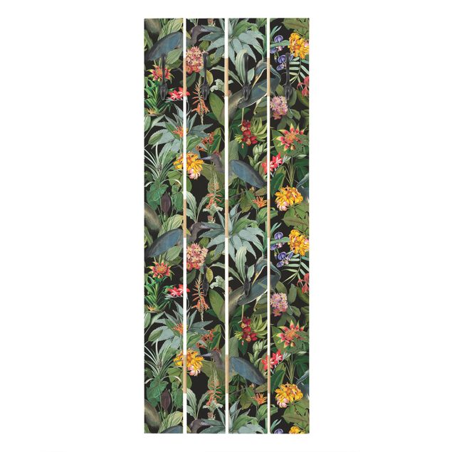 Coat rack - Birds With Tropical Flowers