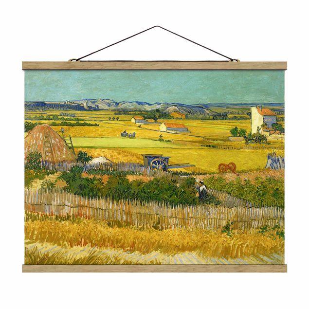 Fabric print with poster hangers - Vincent Van Gogh - The Harvest