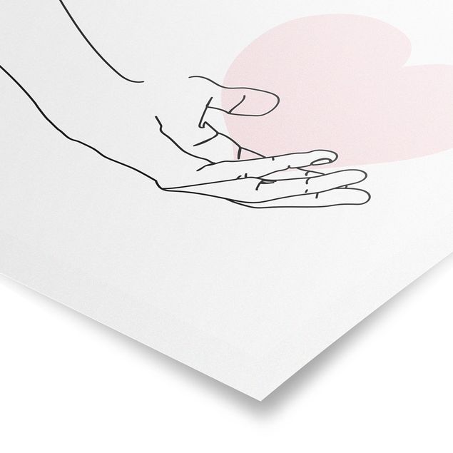 Poster - Hand With Heart Line Art