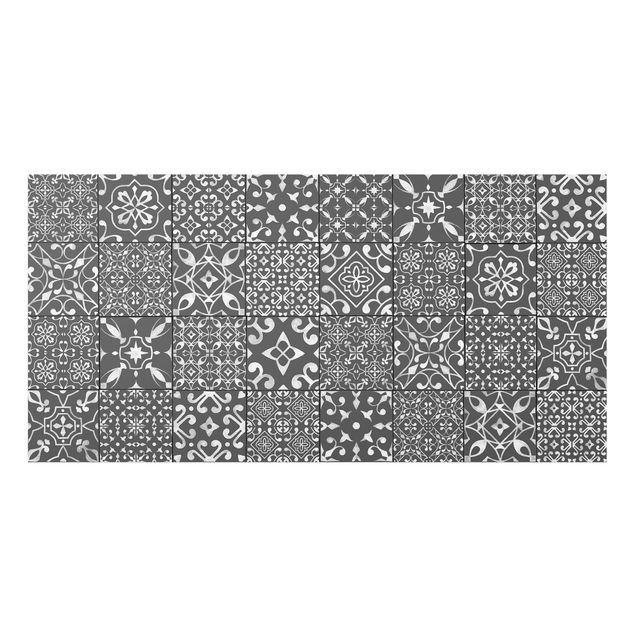 Splashback - Patterned Tiles Dark Gray White
