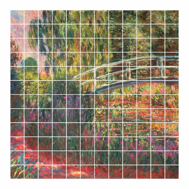Tile sticker with image - Claude Monet - Japanese Bridge In The Garden Of Giverny