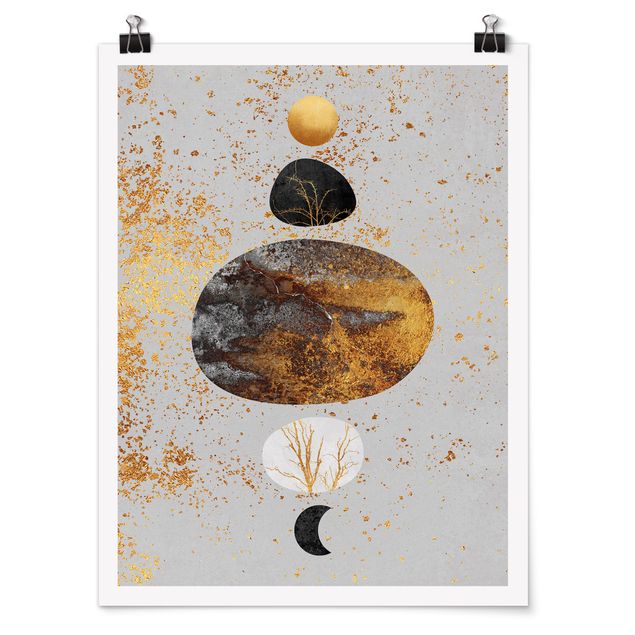 Poster - Sun And Moon In Golden Glory