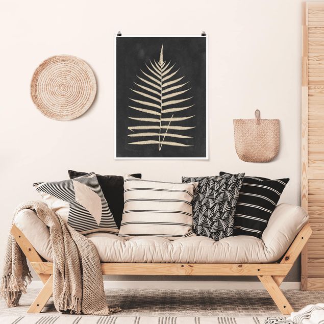 Poster flowers - Fern With Linen Structure III