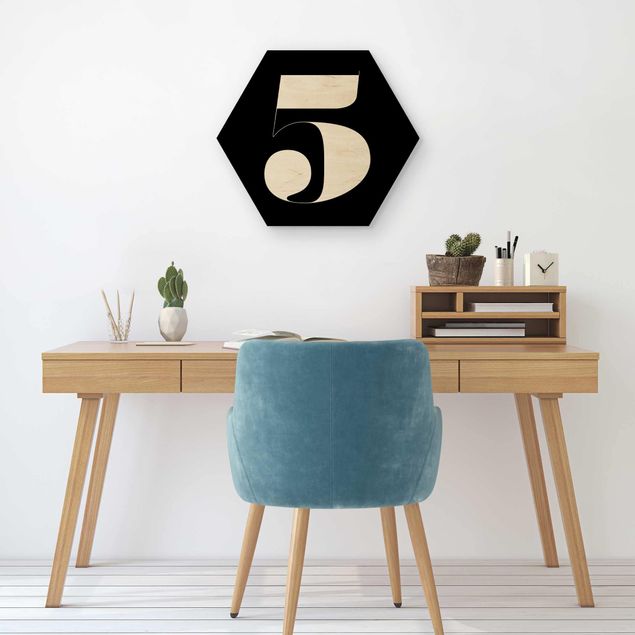 Wooden hexagon - Antiqua Number 5