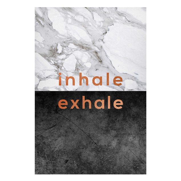 Magnetic memo board - Inhale Exhale Copper And Marble