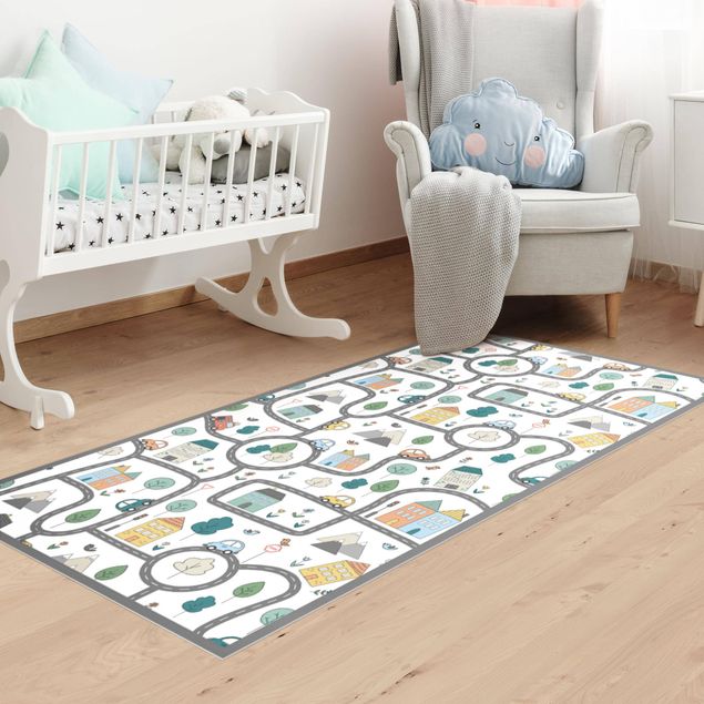 Runner rugs Playoom Mat City Traffic- Out And About With The Car