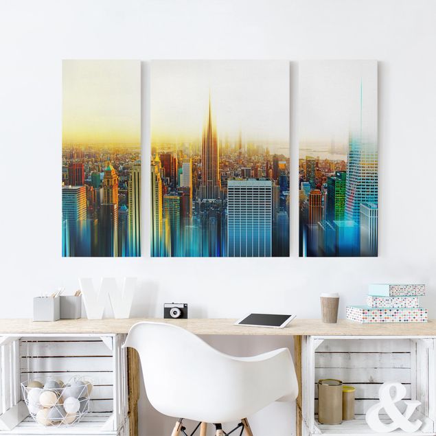Print on canvas 3 parts - Manhattan Abstract