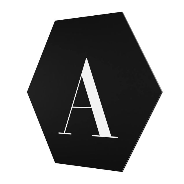 Alu-Dibond hexagon - Letter Serif Black A