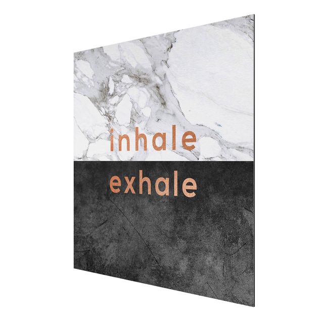 Print on aluminium - Inhale Exhale Copper And Marble