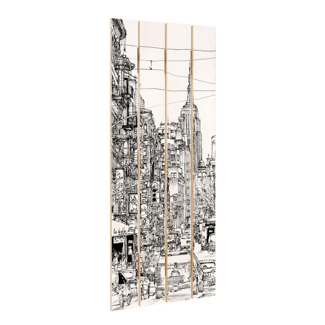 Print on wood - City Study - Little Italy