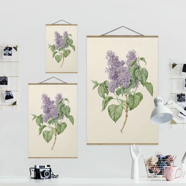 Fabric print with poster hangers - Maria Geertruyd Barber-Snabilie - Lilac