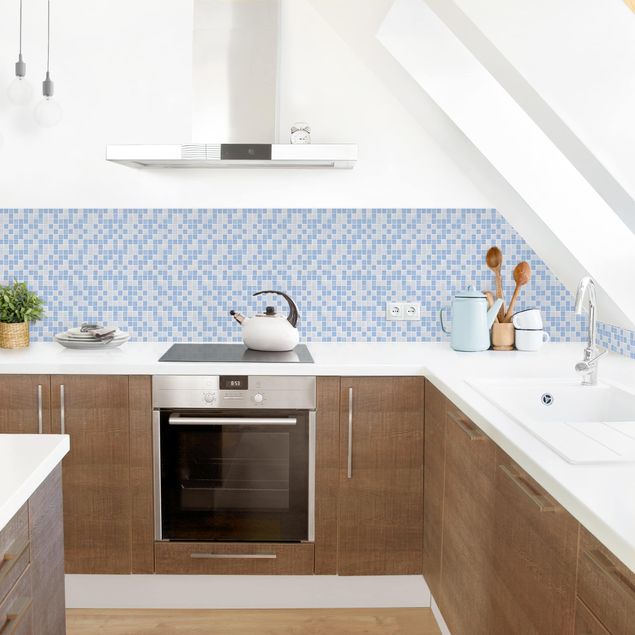 Kitchen splashbacks Mosaic Tiles Light Blue