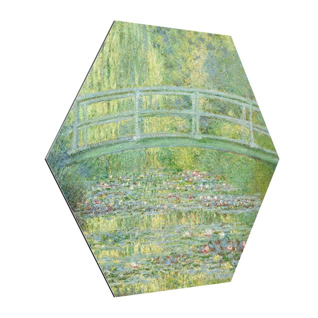 Alu-Dibond hexagon - Claude Monet - Japanese Bridge