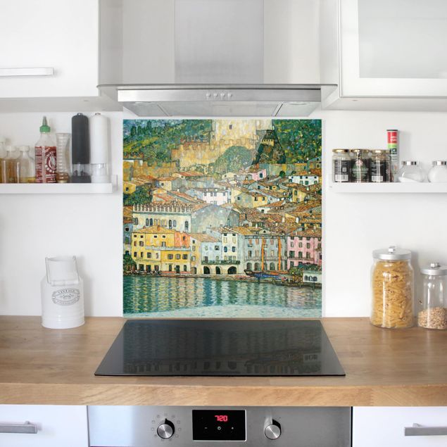 Glass art splashbacks Gustav Klimt - Malcesine On Lake Garda