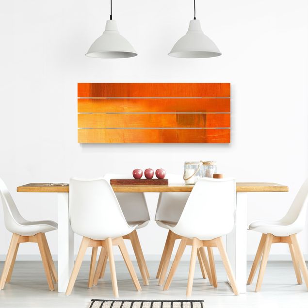 Print on wood - Composition In Orange And Brown 03
