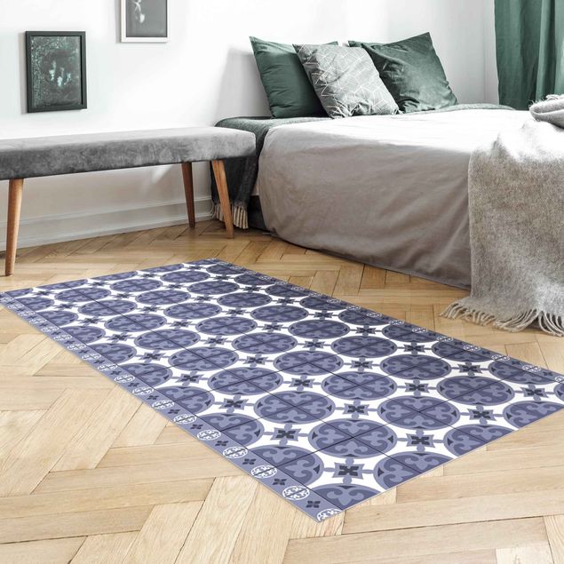 Runner rugs Geometrical Tile Mix Circles Purple