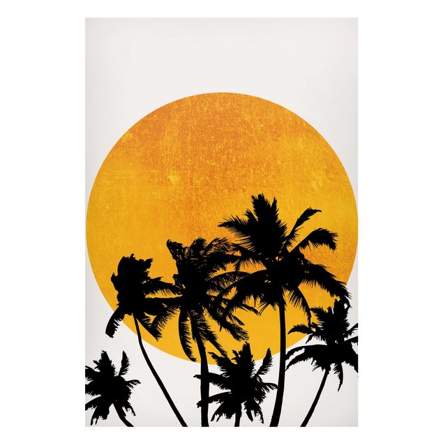 Magnetic memo board - Palm Trees In Front Of Golden Sun