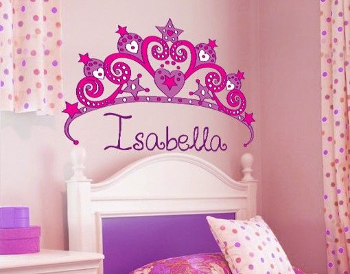 Custom text wall decals No.RY21 Customised text Princess Crown
