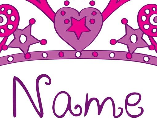 Wall sticker kids - No.RY21 Customised text Princess Crown