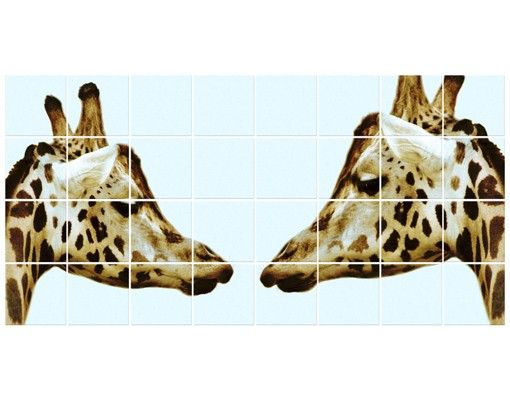 Tile sticker - Giraffes In Love