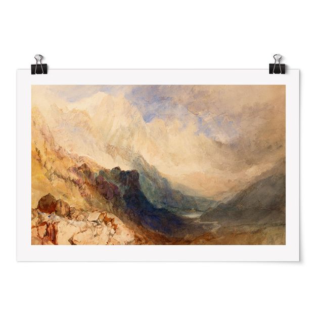 Poster - William Turner - View along an Alpine Valley, possibly the Val d'Aosta