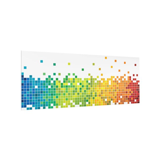 Glass splashback kitchen Pixel Rainbow