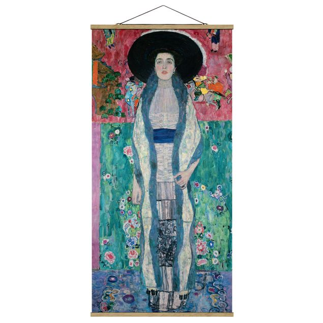 Fabric print with poster hangers - Gustav Klimt - Portrait Adele Bloch-Bauer II