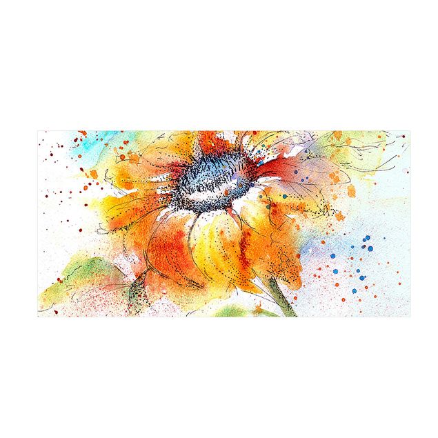 floral area rugs Painted Sunflower