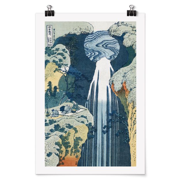 Poster art print - Katsushika Hokusai - The Waterfall of Amida behind the Kiso Road