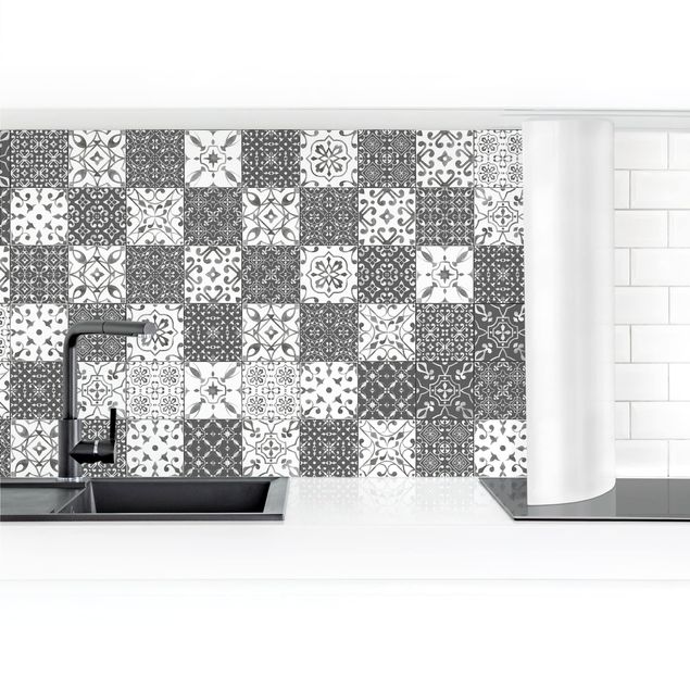 Kitchen wall cladding - Tile Pattern Mix Gray White
