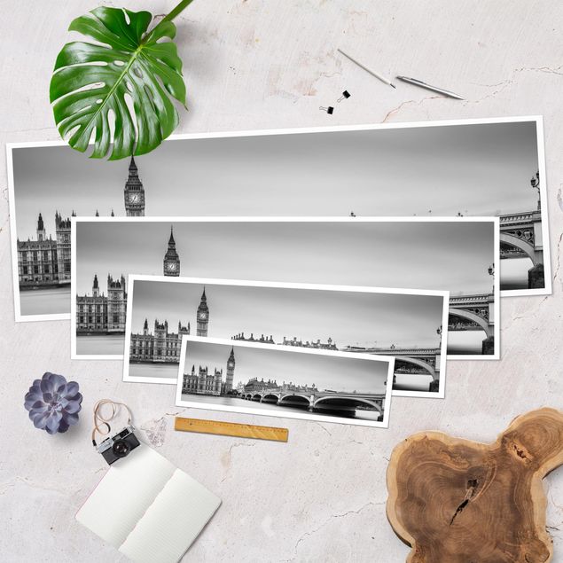 Panoramic poster architecture & skyline - Westminster Bridge And Big Ben