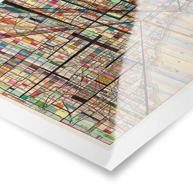 Poster city, country & world maps - Modern Map Of Chicago